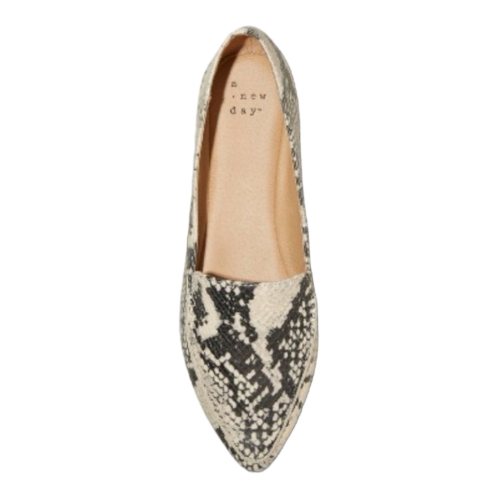 Women's Micah Faux Leather Snake Print Pointy Toe Loafers, 6, 6.5 - Picture 2 of 4